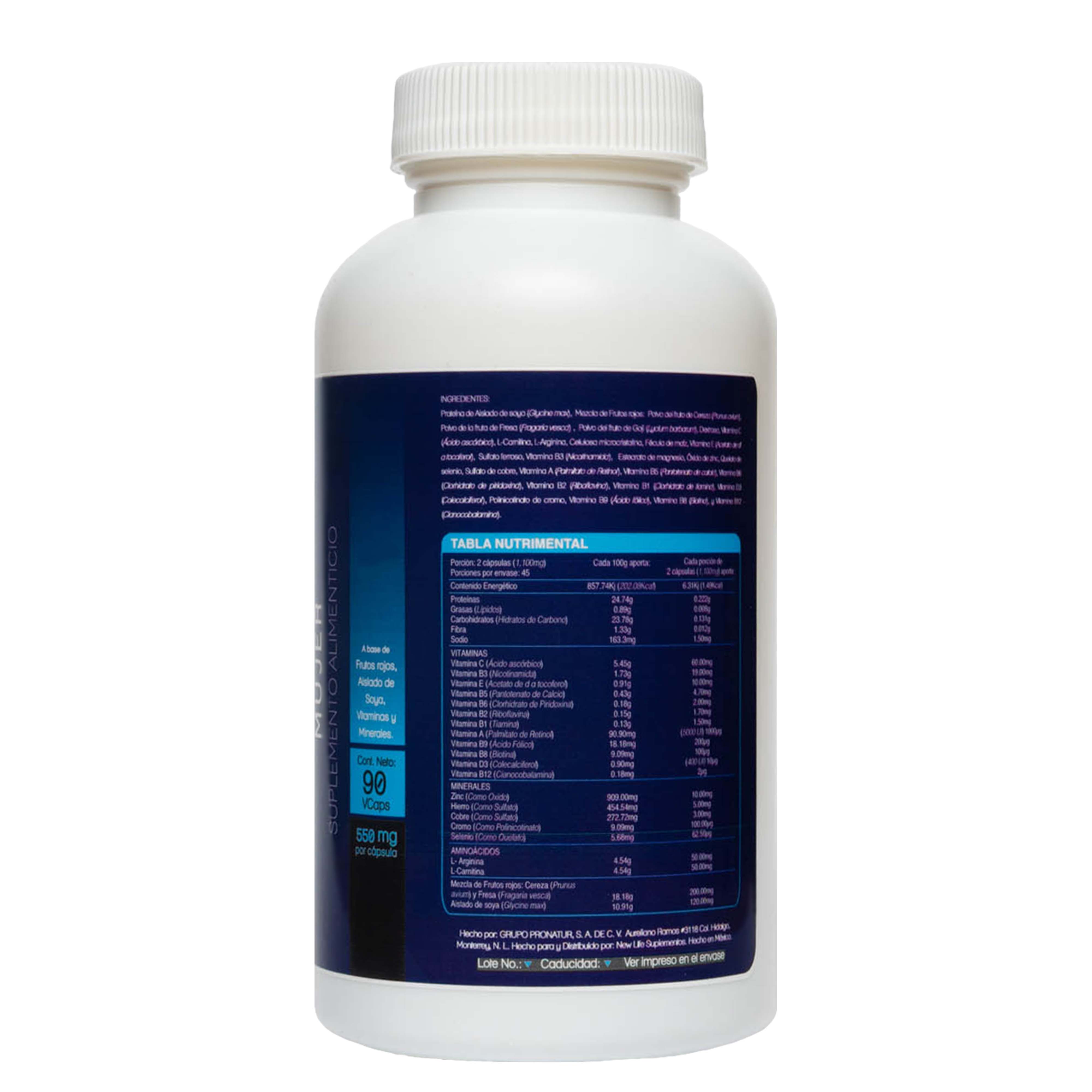 Foto 3 pulgar | Multivitamínico para La Mujer con Aminoácidos, Minerales y Antioxidantes de 90 Cápsulas