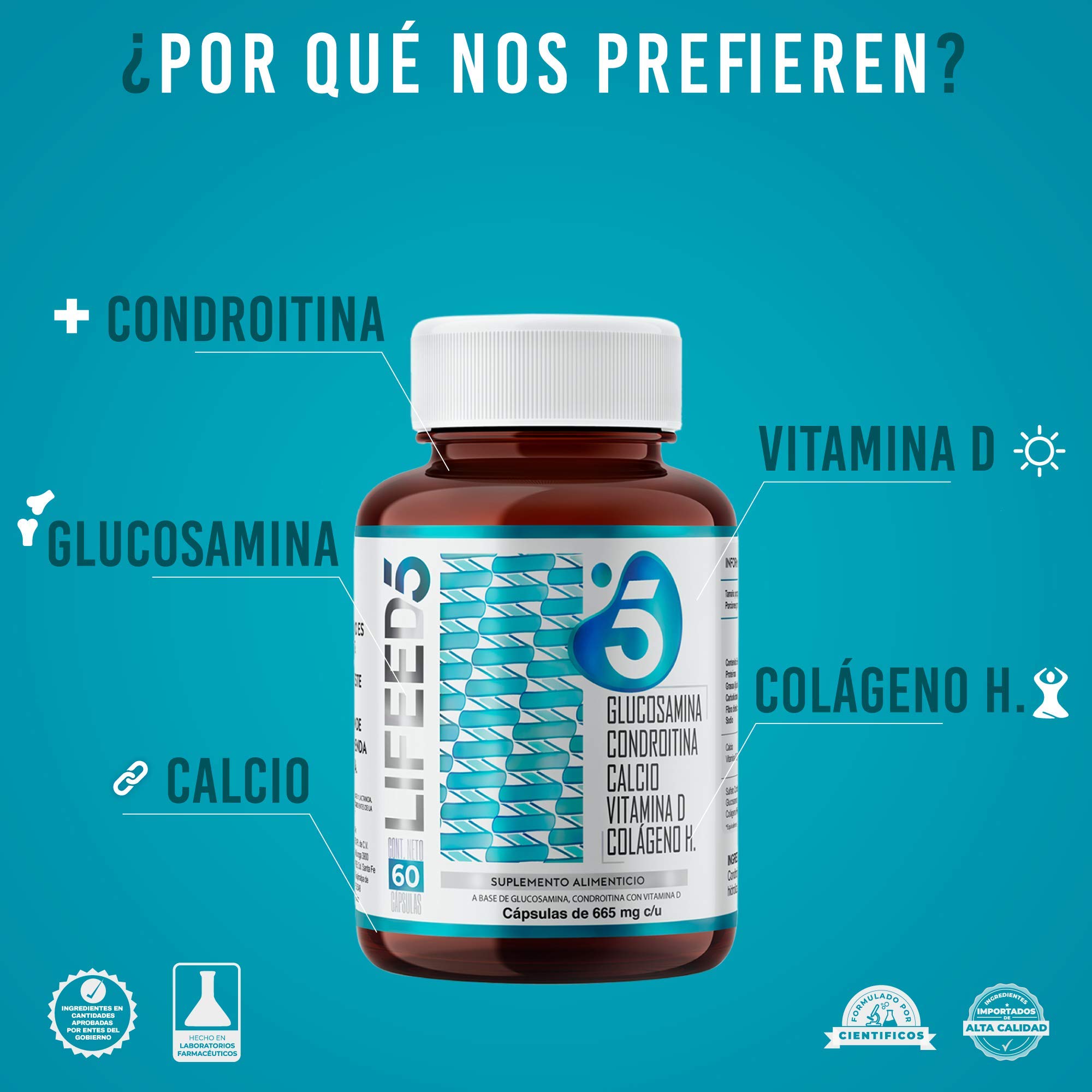 Foto 3 pulgar | Suplemento Alimenticio para Huesos y Articulaciones - 60 Cápsulas