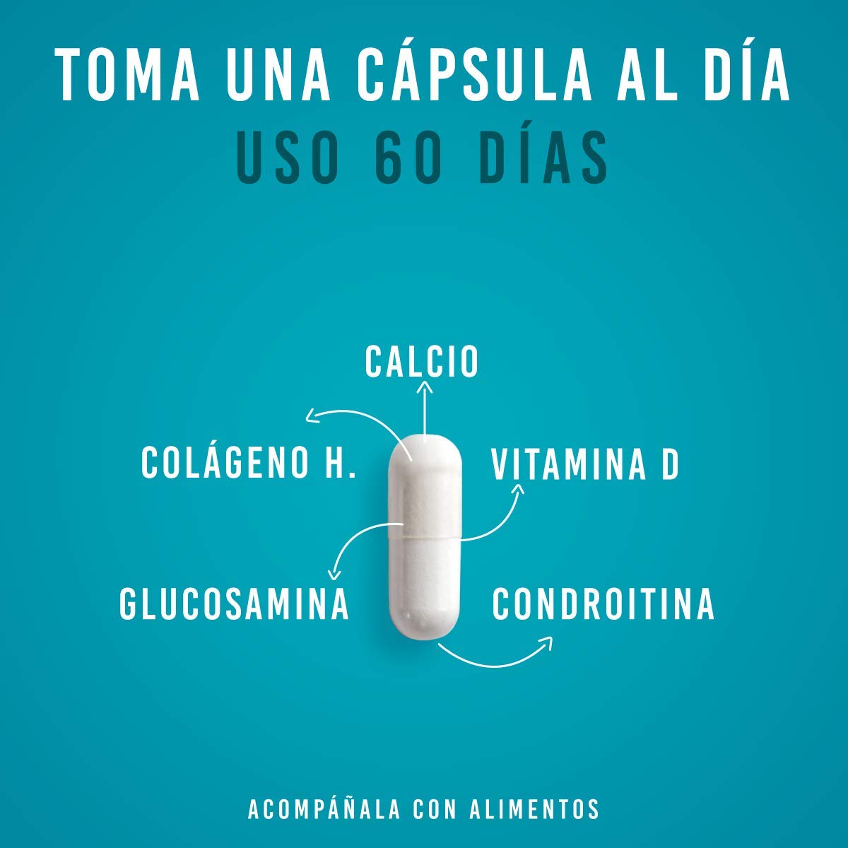 Foto 4 pulgar | Suplemento Alimenticio para Huesos y Articulaciones - 60 Cápsulas