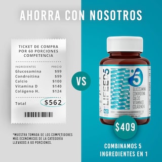 Foto 4 | Suplemento Alimenticio para Huesos y Articulaciones - 60 Cápsulas
