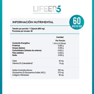 Foto 7 | Suplemento Alimenticio para Huesos y Articulaciones - 60 Cápsulas