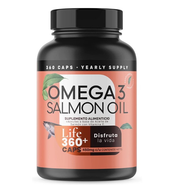 Foto 2 pulgar | 360 Capsulas de Omega 3 Salmon Oil Vitamina E Aceite de Salmon con Dha y Epa Life 360