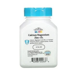 Foto 3 | Calcio, Magnesio y Zinc + Vitamina D3 Century 21 Ayuda Huesos con 90 Tabletas