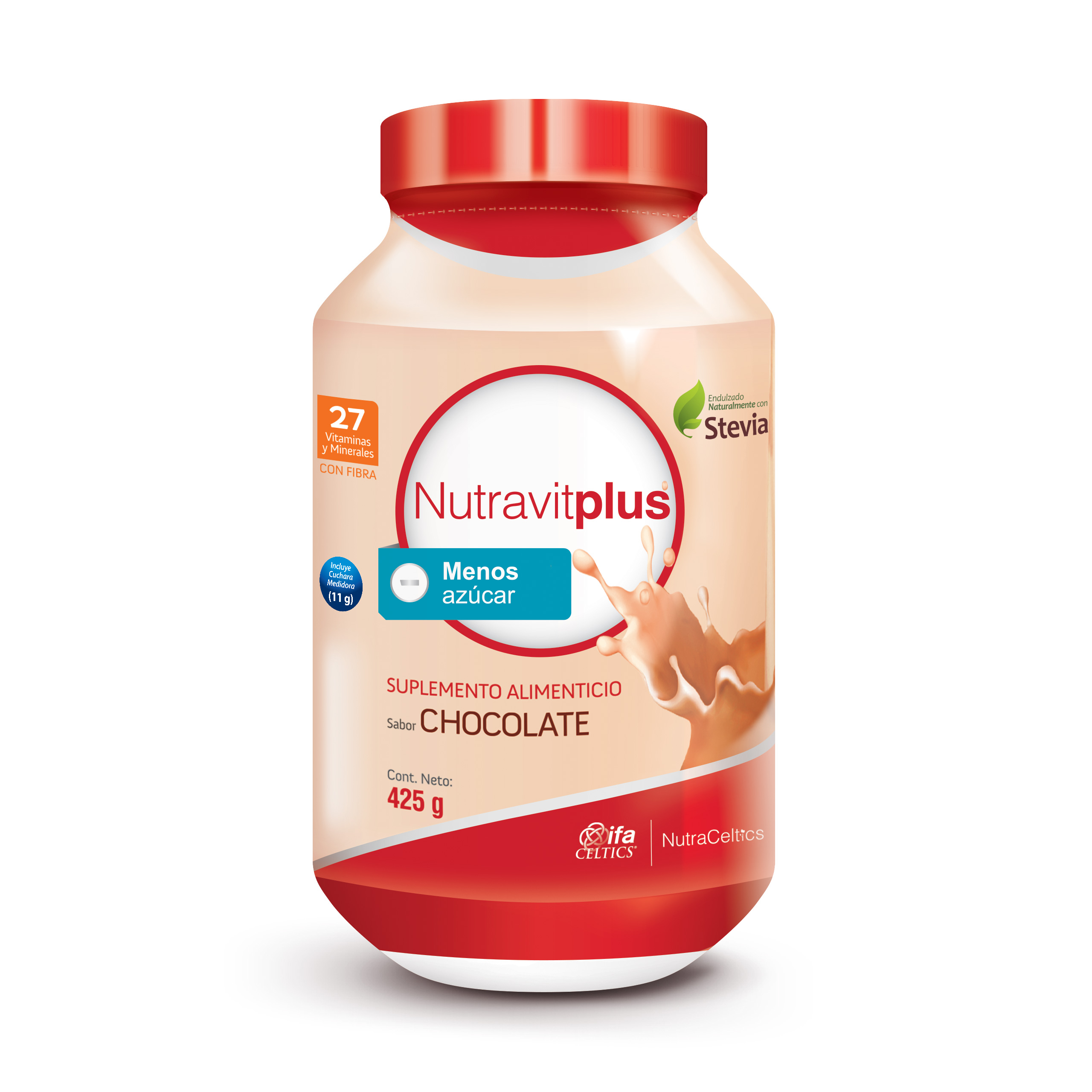 Suplemento Alimenticio Ifa Celtics Nutravit Plus sabor Chocolate Endulzado con Stevia 425 g