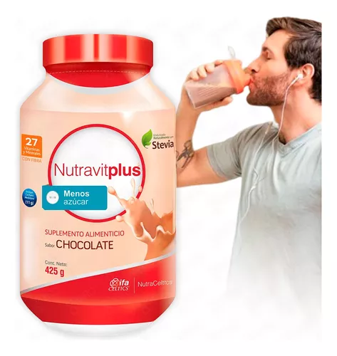 Foto 3 pulgar | Suplemento Alimenticio Ifa Celtics Nutravit Plus sabor Chocolate Endulzado con Stevia 425 g