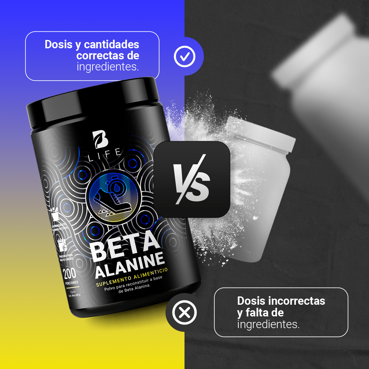 Foto 5 | Beta Alanina D 400 g con 200 Servicios B Life