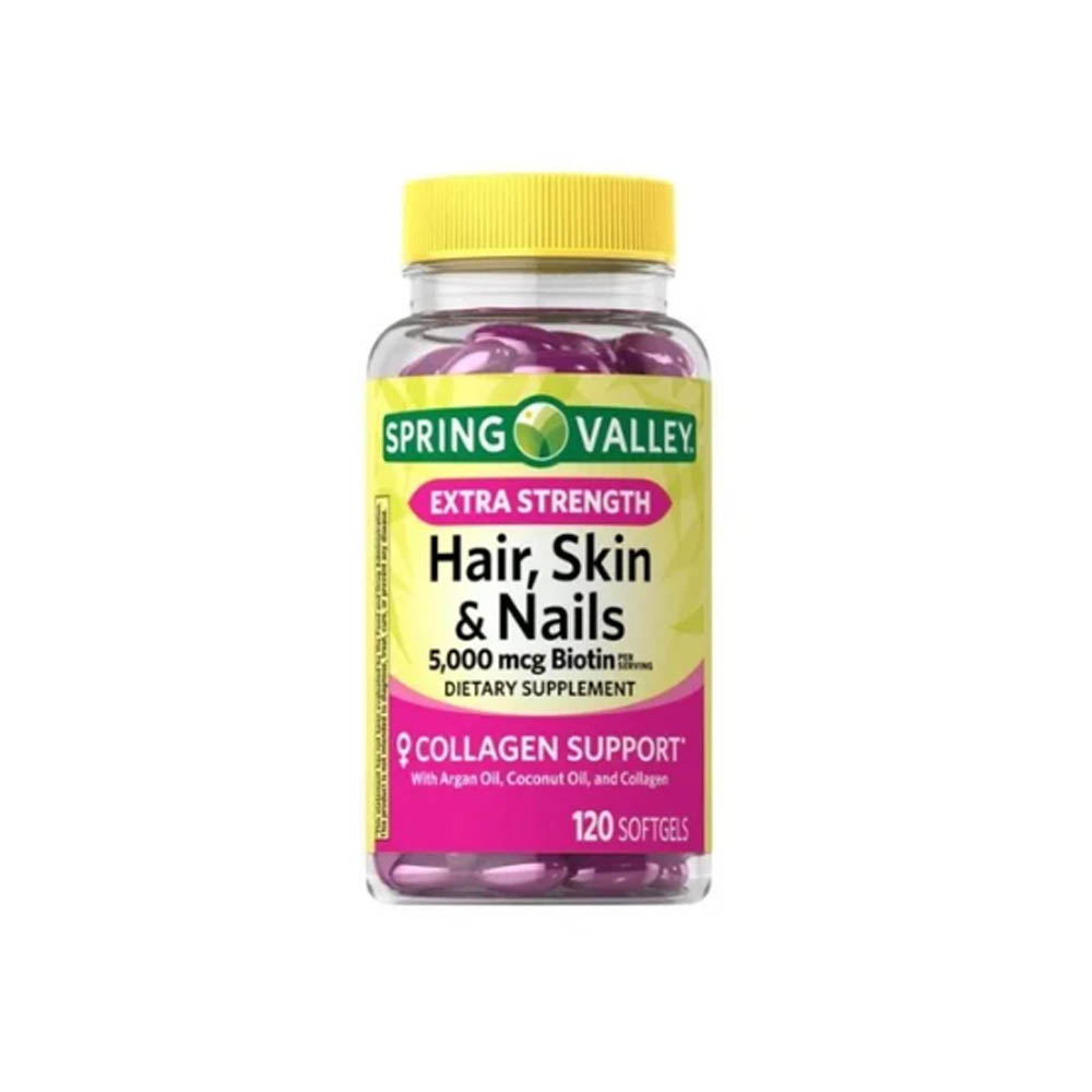 Foto 1 | Biotin + Colágeno Spring Valley 5,000 mcg 120 Capsulas de Gel
