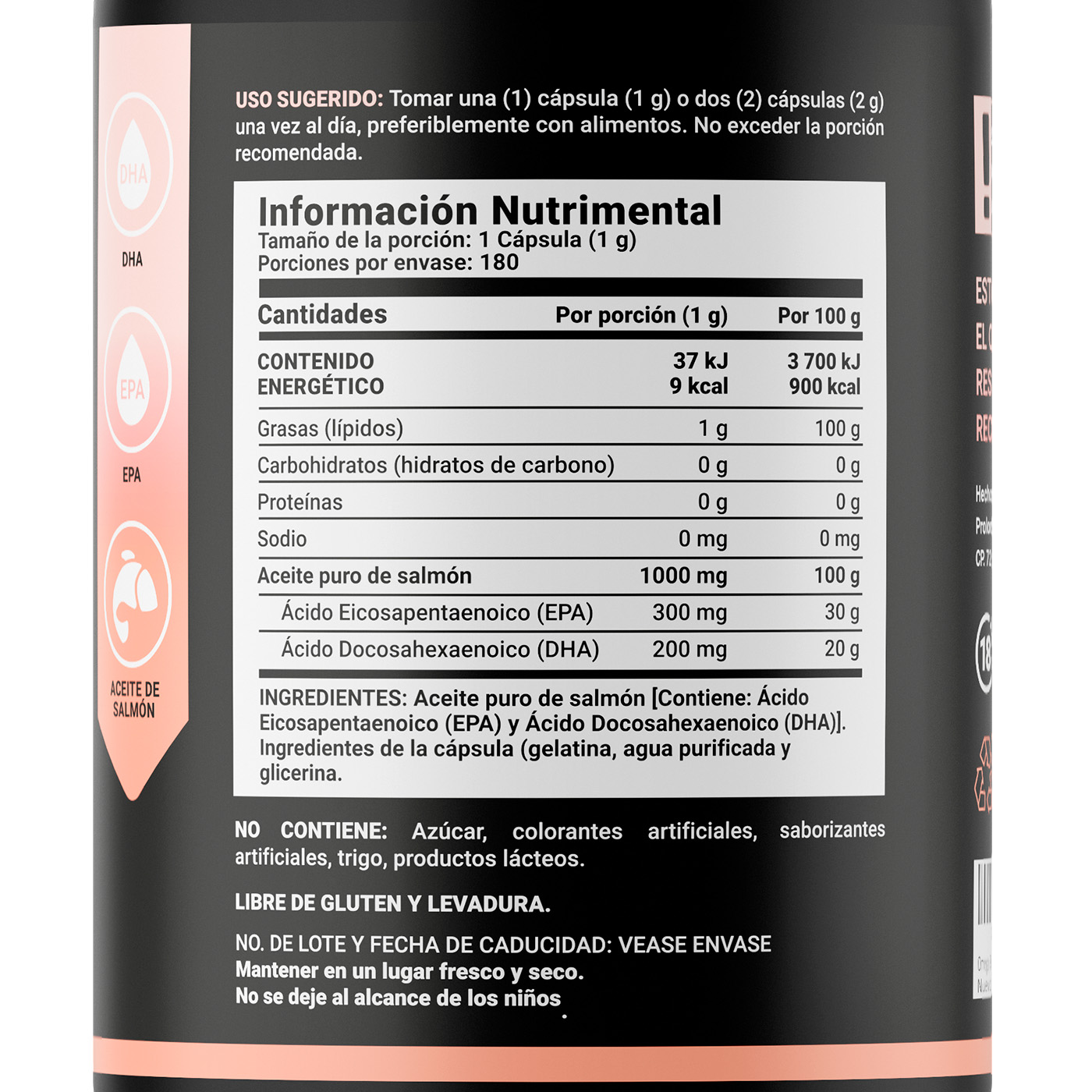 Foto 3 pulgar | Suplemento Alimenticio B Life Omega 3 Salmon Oil 180 Cápsulas