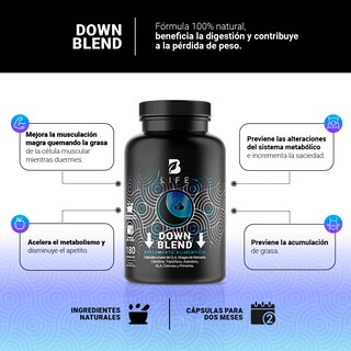 Foto 3 | Down Blend de 180 Cápsulas Ingredientes Naturales Down Blend B Life