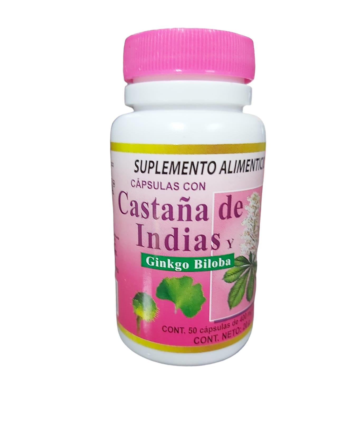 Foto 2 pulgar | Castañas De India CBA con 50 capsulas de 400 mg c/u
