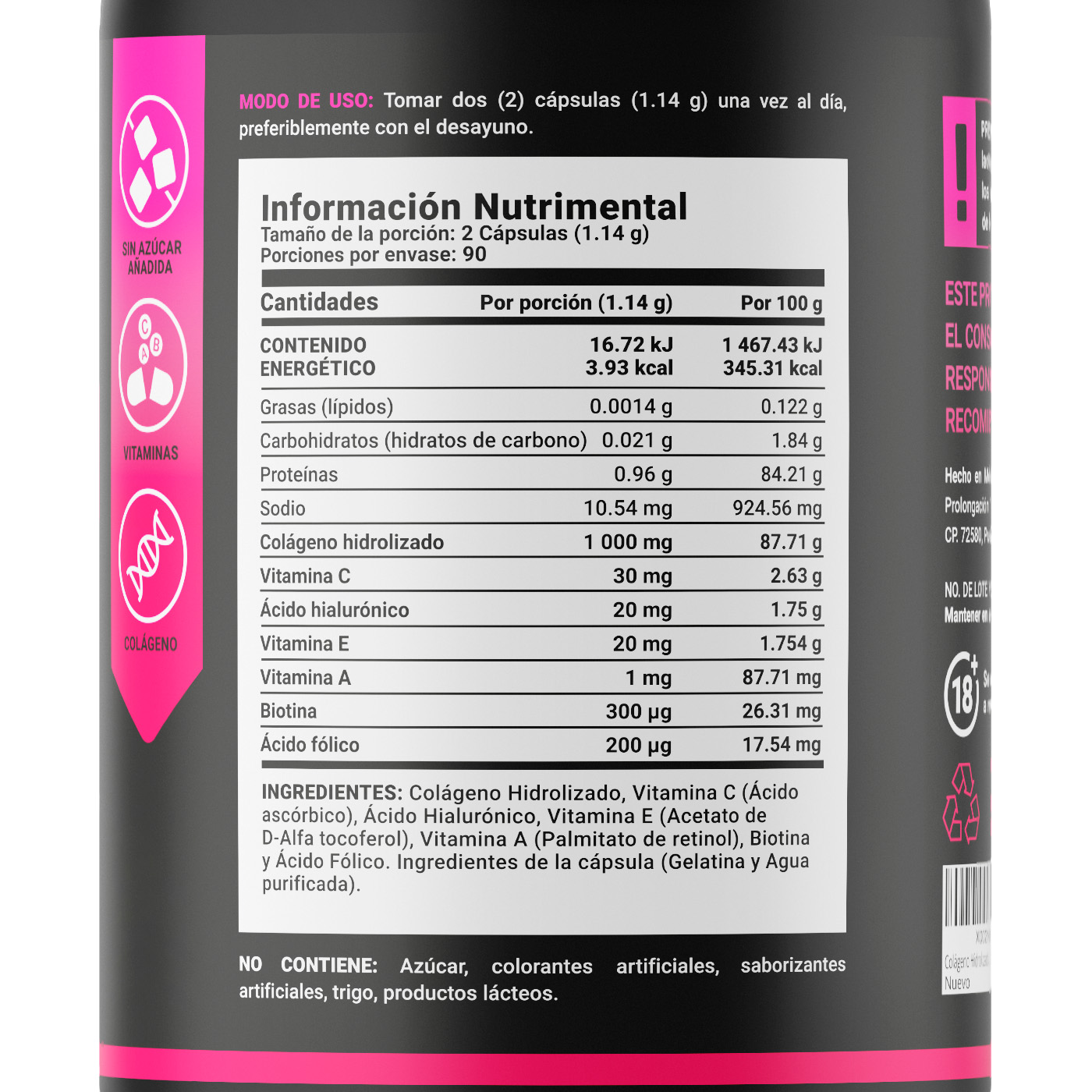 Foto 3 pulgar | Colágeno Hidrolizado de 180 Cápsulas Ingredientes Naturales Collagen Blend B Life