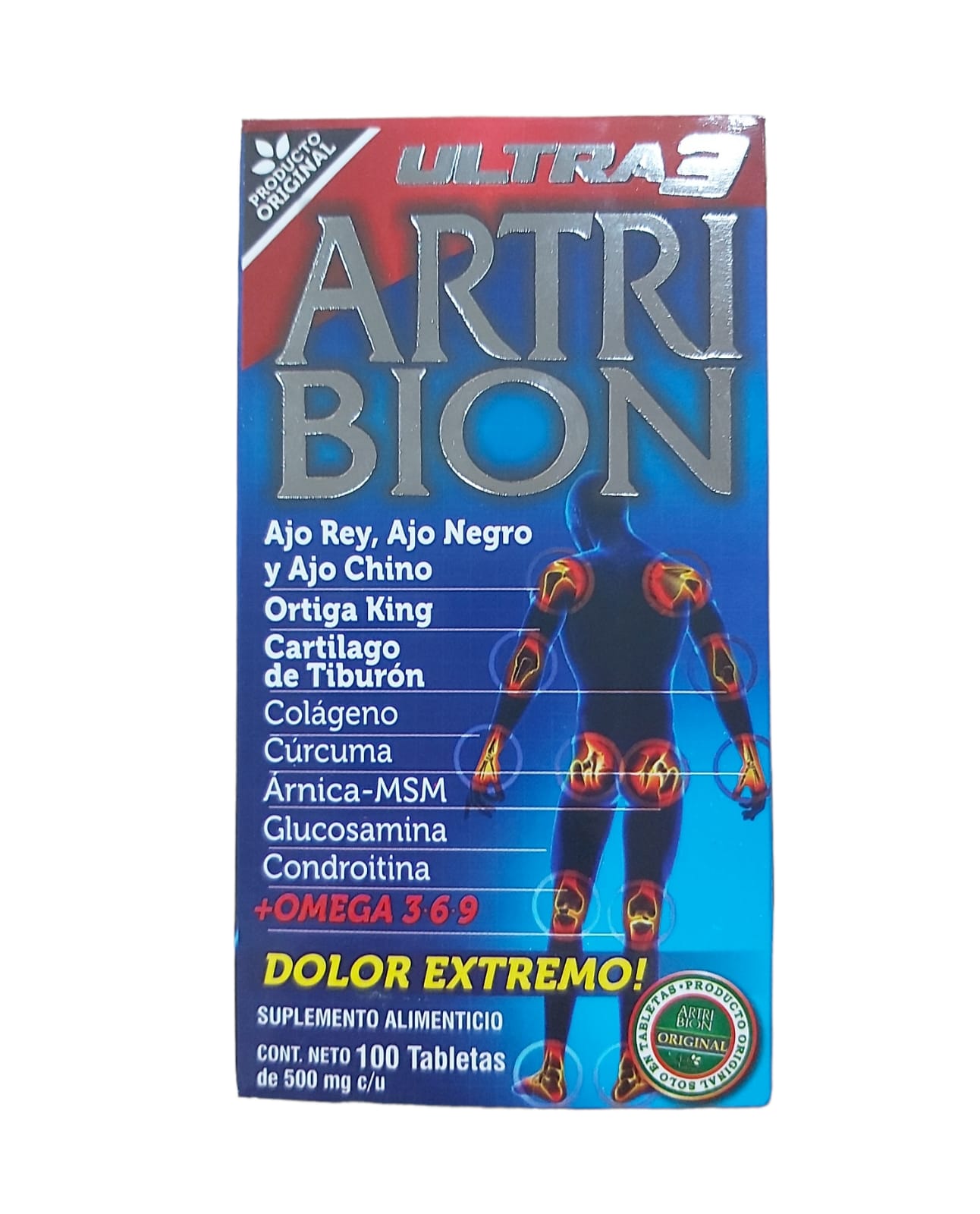 Artribion Ultra con 100 Tabs de 500 Mg C/U