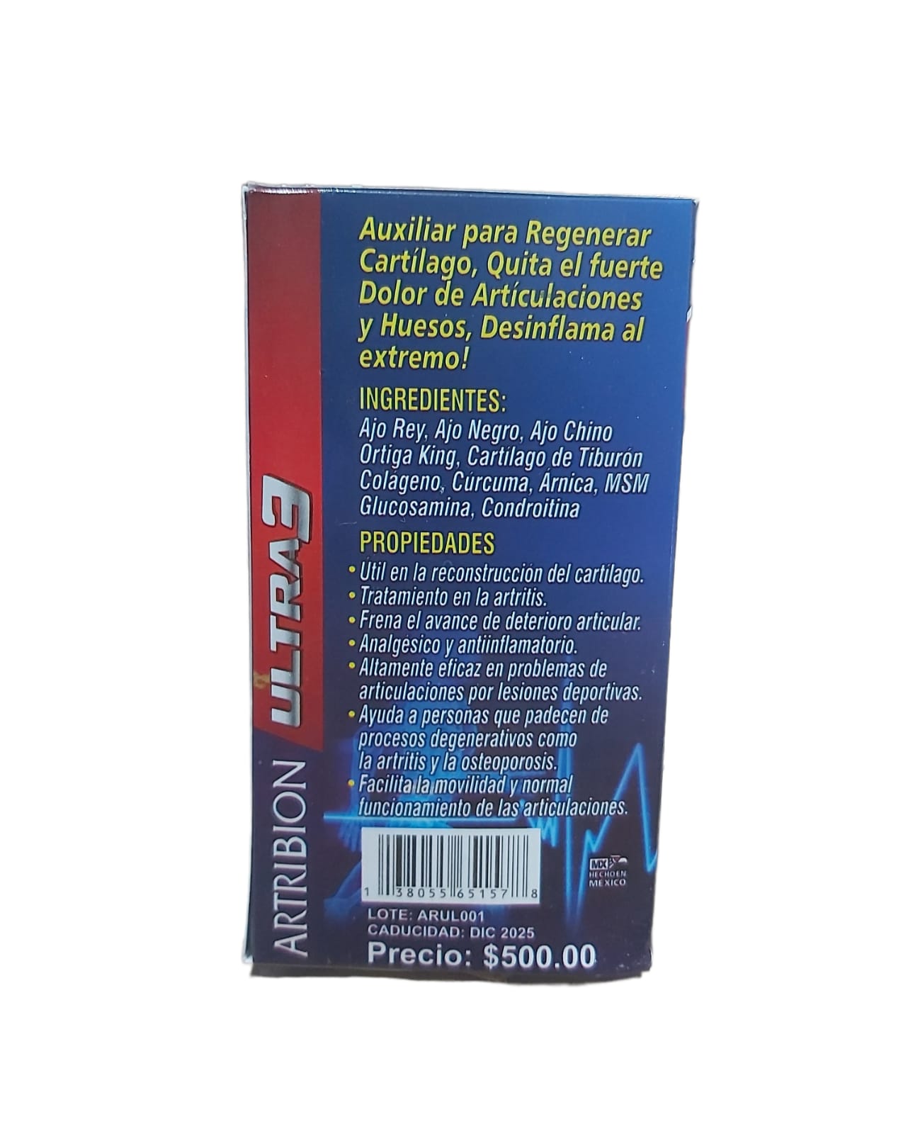 Foto 2 | Artribion Ultra con 100 Tabs de 500 Mg C/U