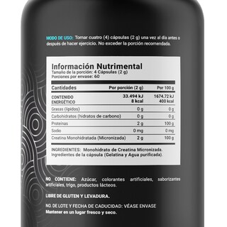 Foto 2 | Suplemento Alimenticio B Life Creatine Monohydrate 240 Cápsulas