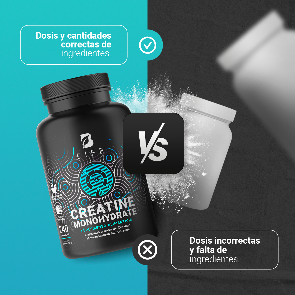 Foto 5 | Suplemento Alimenticio B Life Creatine Monohydrate 240 Cápsulas