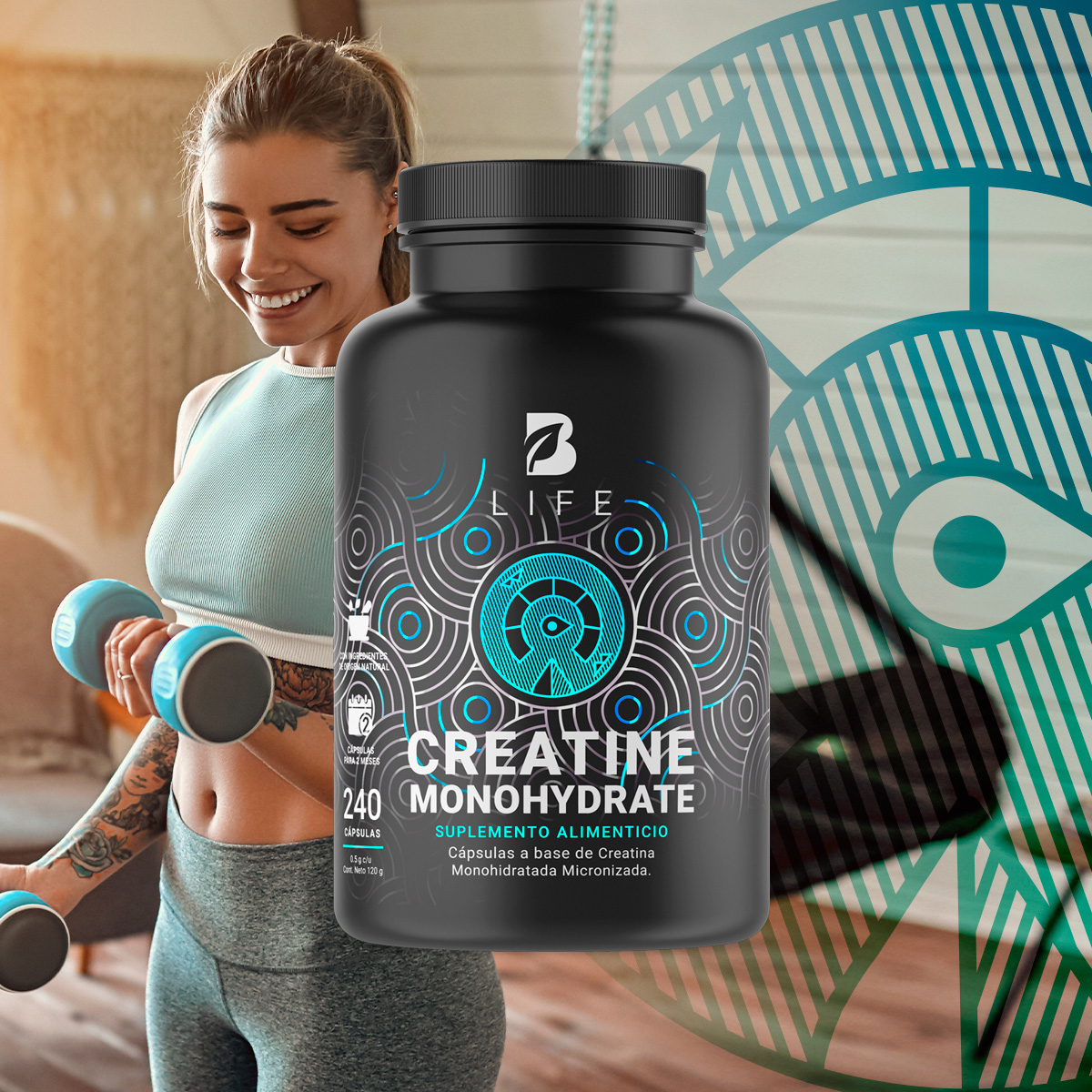 Foto 7 | Suplemento Alimenticio B Life Creatine Monohydrate 240 Cápsulas