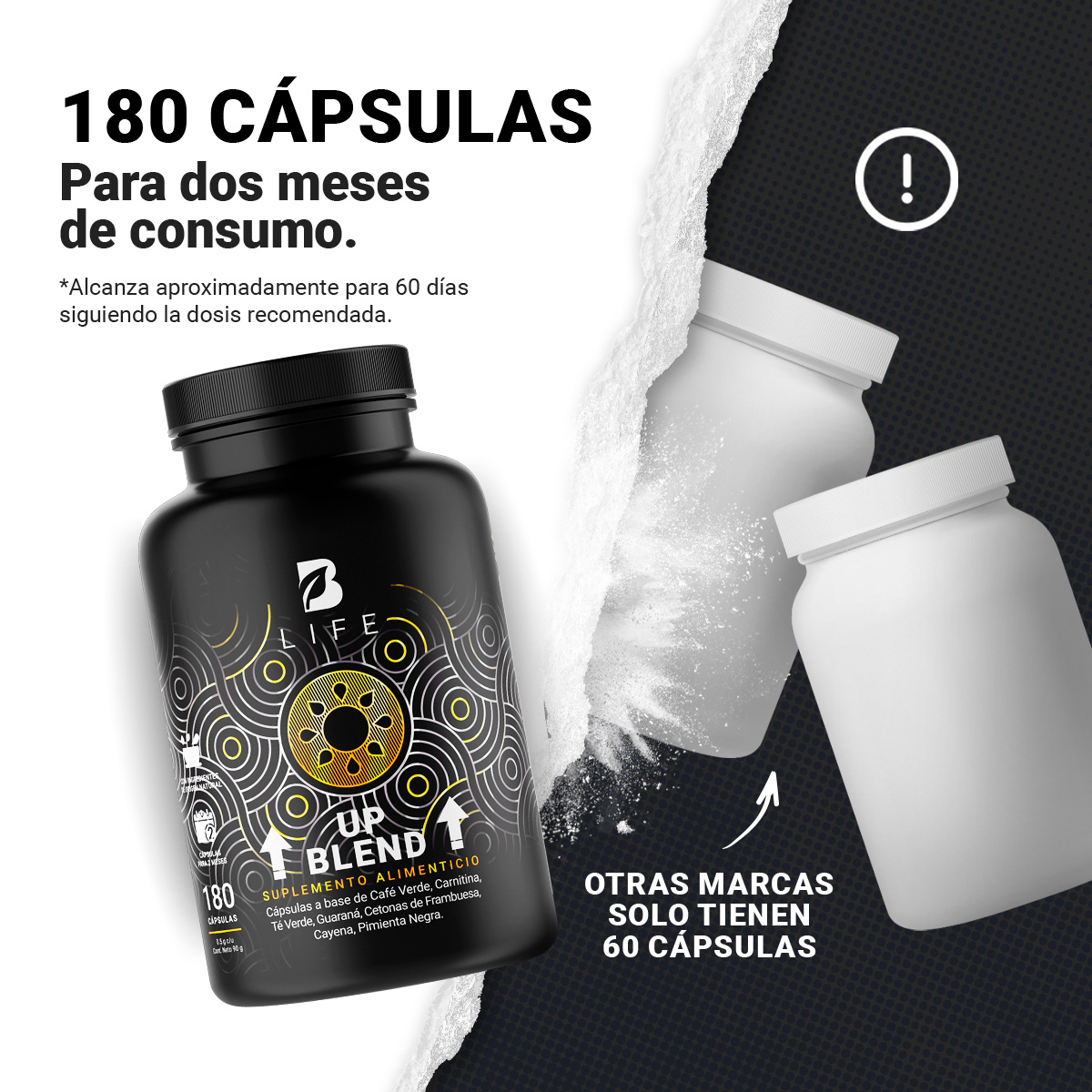 Foto 5 pulgar | Up Blend de 180 Cápsulas Ingredientes Naturales Up Blend B Life