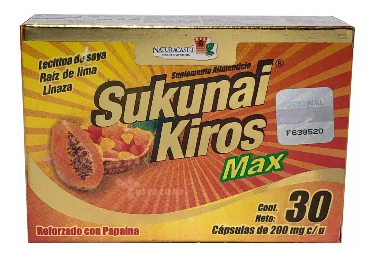 Foto 2 pulgar | Suplemento Alimenticio Sukunai Kiros Max Naturacastle con 30 capsulas de 200 mg c/u