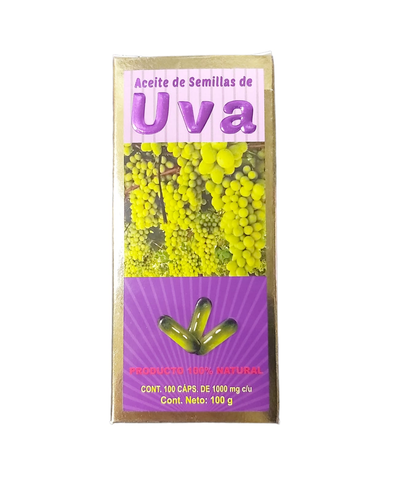 Foto 2 pulgar | Capsulas de Aceite de Semilla de Uva 1000 mg