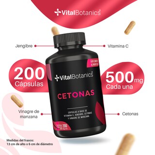 Foto 2 | Suplemento Alimenticio Vitalbotanics Cetonas 200 Cápsulas