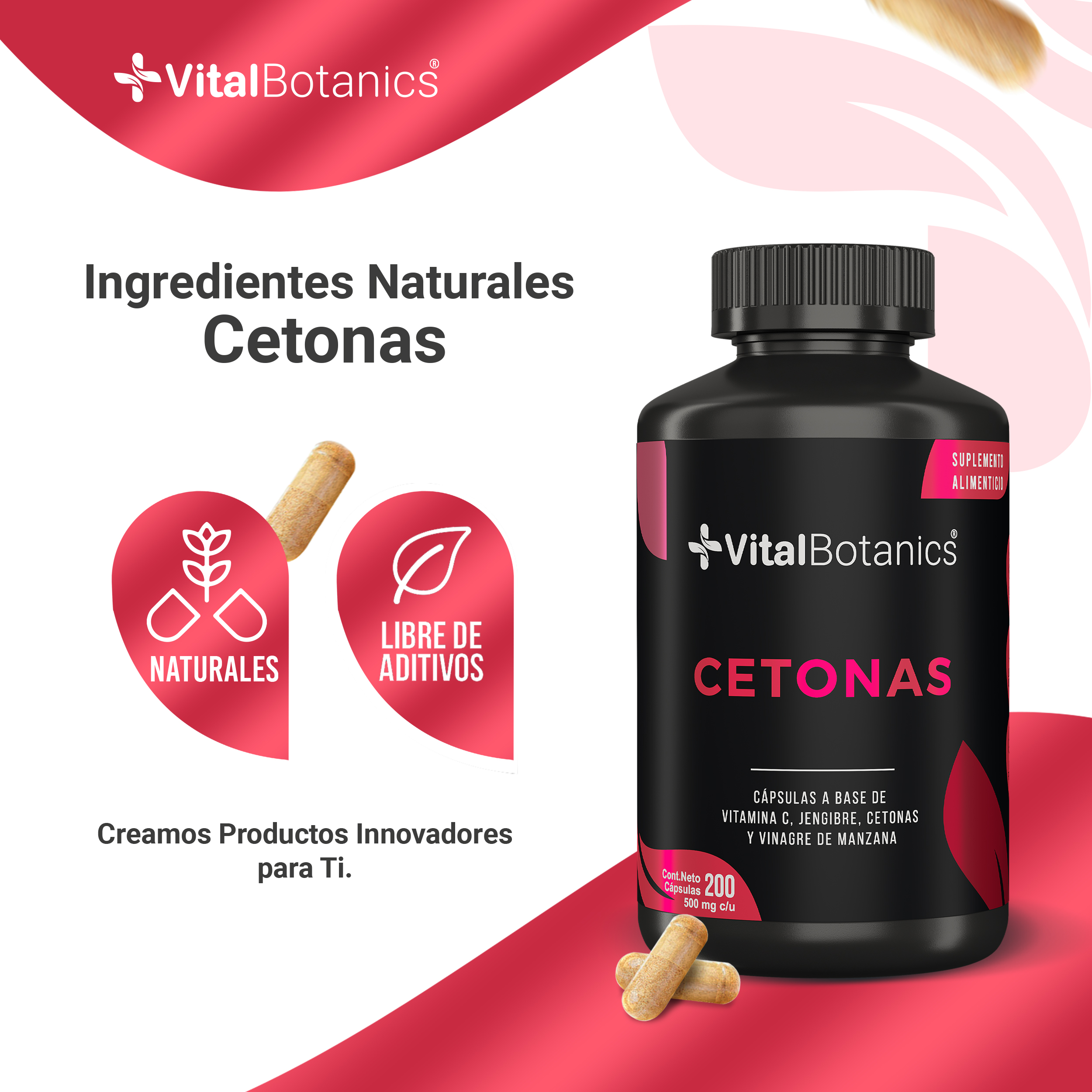 Foto 5 pulgar | Suplemento Alimenticio​​ Vitalbotanics Cetonas 200 Cápsulas