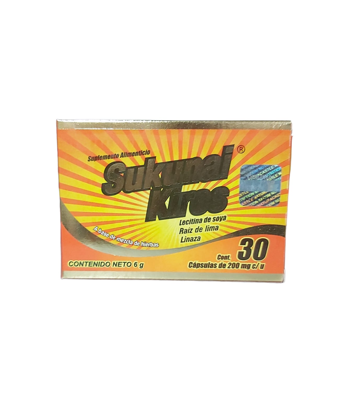 Foto 2 pulgar | Suplemento Alimenticio Naturacastle Sukunai Kiros con 30 Capsulas de 200 mg c/u