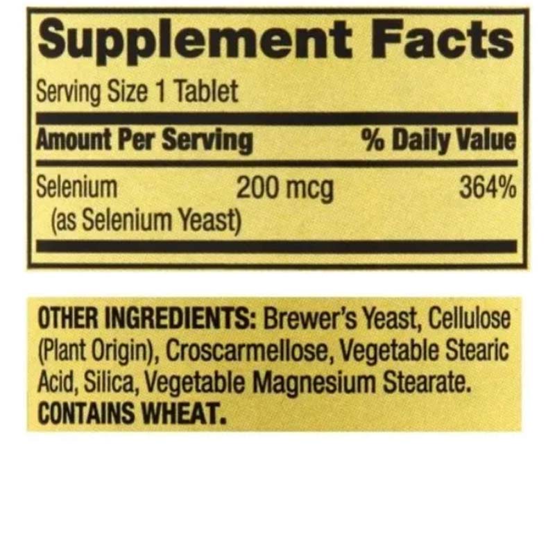 Foto 2 | Selenio Selenium 200 MCG 100TAB Spring Valley Anticancerígeno Antioxidante