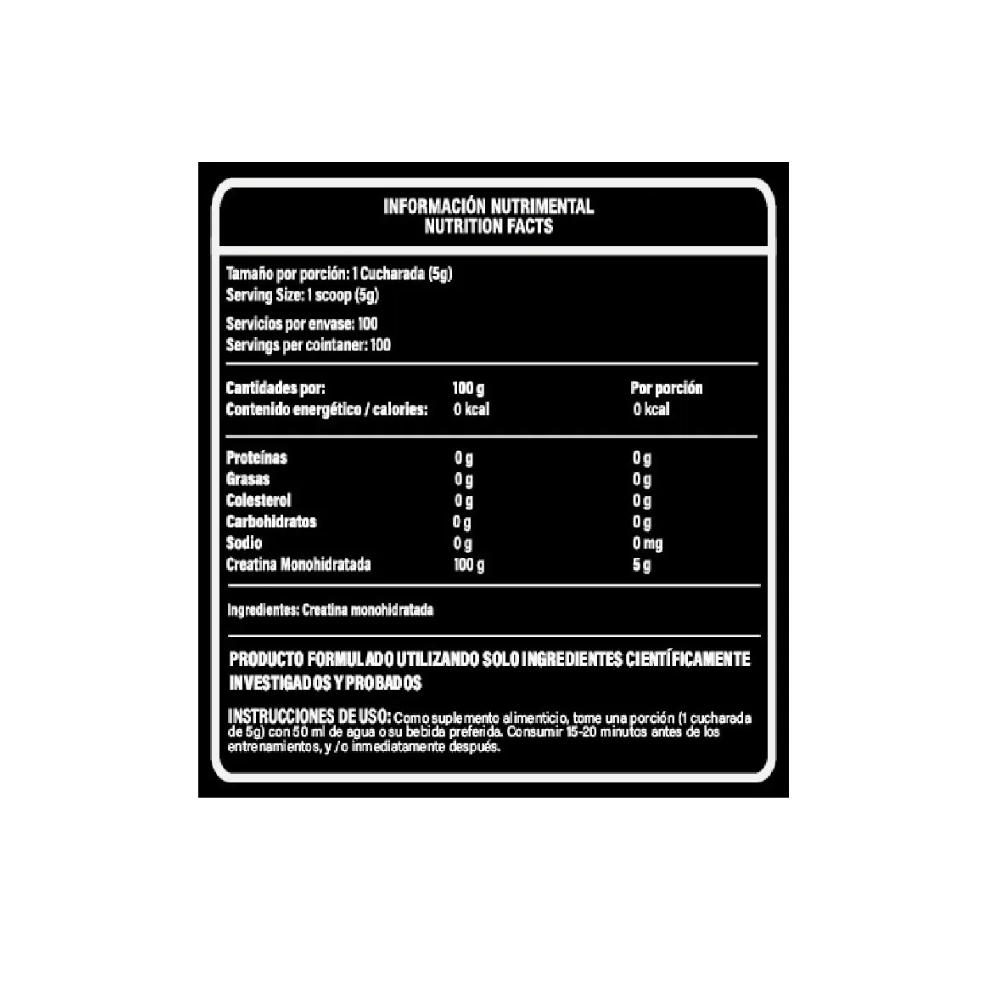 Foto 4 pulgar | Creapure Creatina Monohidratada Pura 500 gr Amz