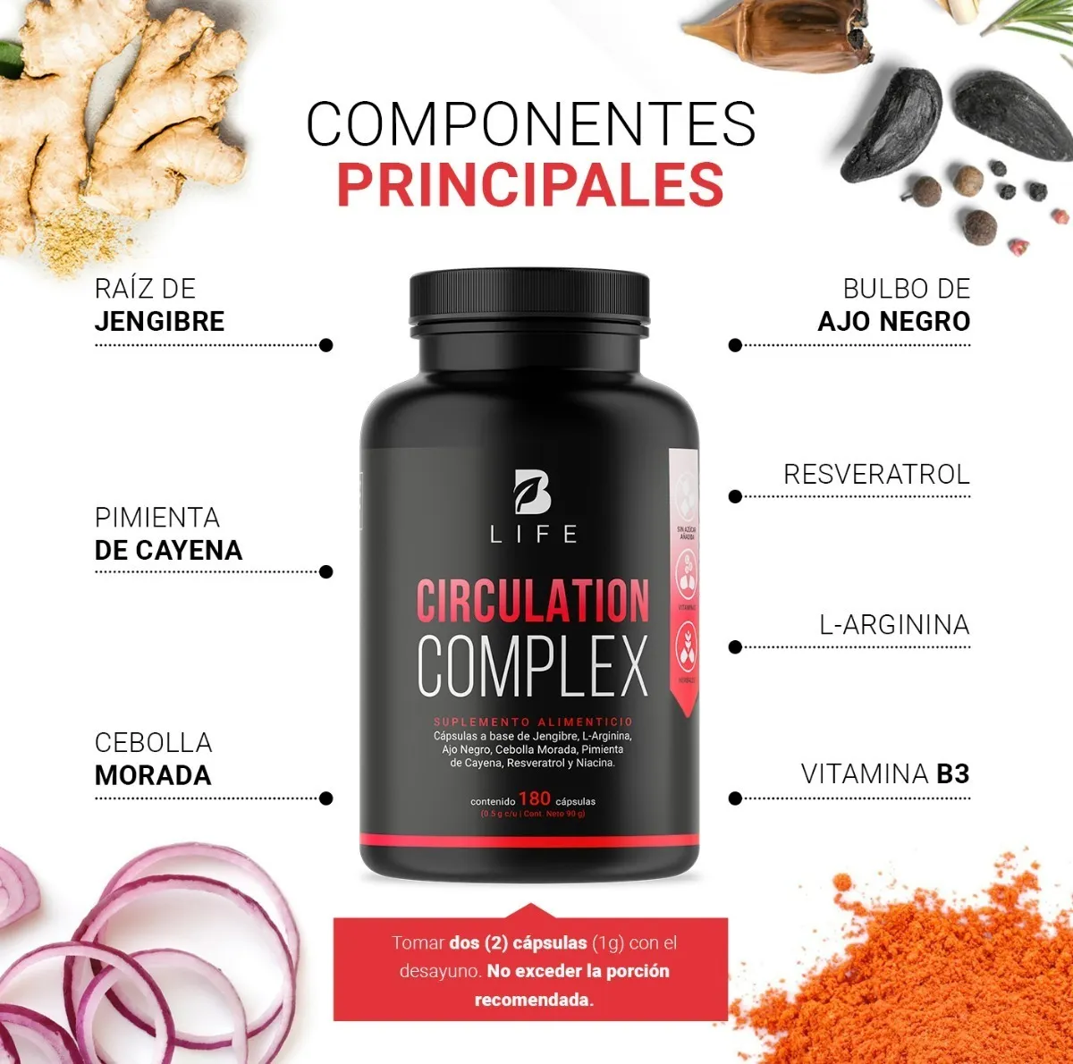 Foto 3 pulgar | Complejo para la Circulación de 180 Cápsulas B Life