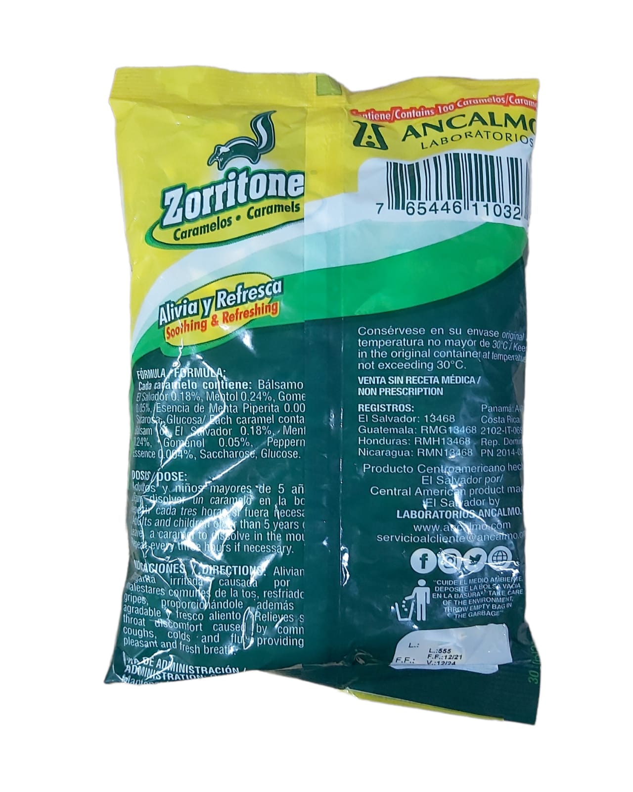 Foto 3 pulgar | Zorritone Ancalmo 100 Caramelos