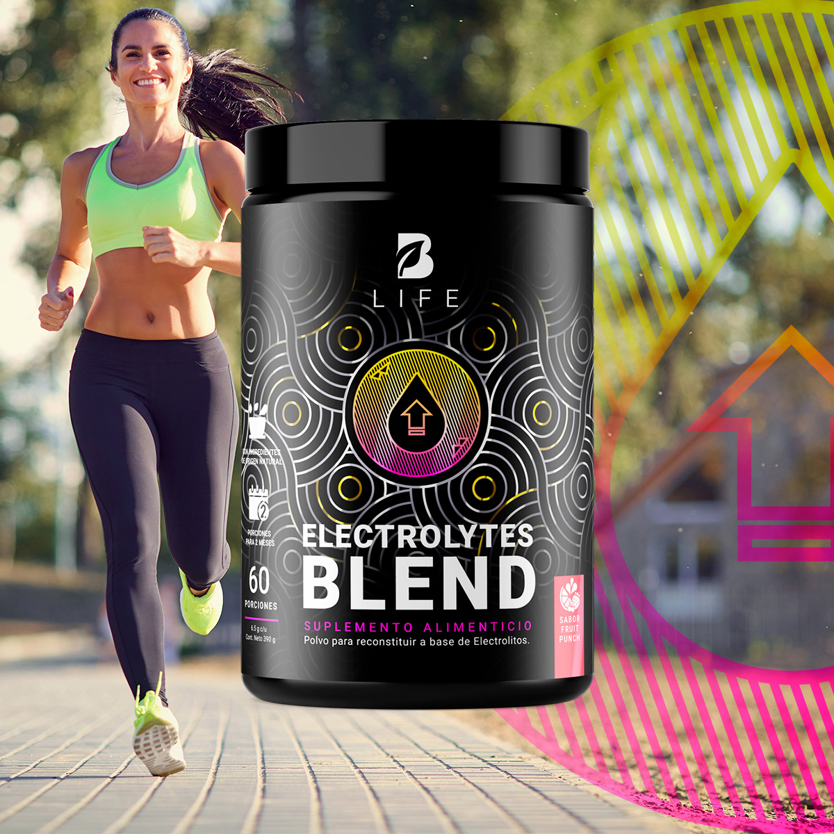 Foto 8 pulgar | Electrolitos 60 Servicios Electrolytes Blend Sabor Fruit Punch B Life