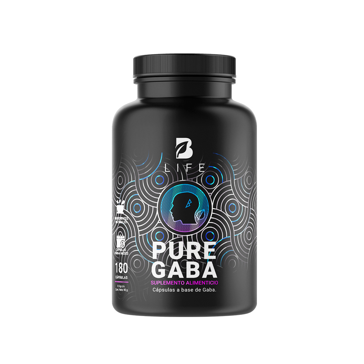 Foto 2 pulgar | Pure Gaba 180 Cápsulas de 500 mg B Life