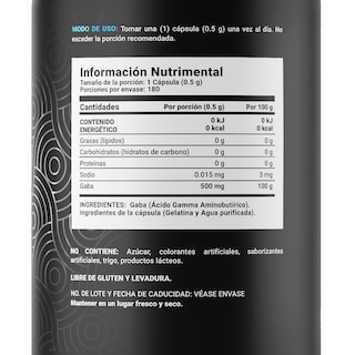 Foto 2 | Pure Gaba 180 Cápsulas de 500 mg B Life