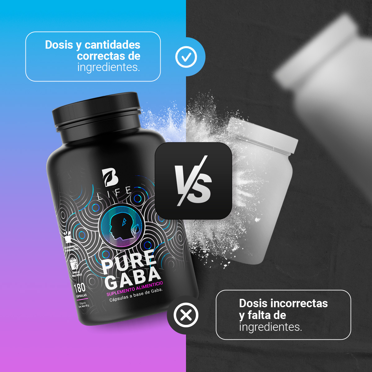 Foto 6 pulgar | Pure Gaba 180 Cápsulas de 500 mg B Life