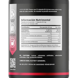 Foto 2 | Vinagre de Manzana Orgánico de 240 Cápsulas Apple Platinum B Life