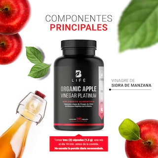Foto 4 | Vinagre de Manzana Orgánico de 240 Cápsulas Apple Platinum B Life