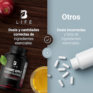 Foto 6 | Vinagre de Manzana Orgánico de 240 Cápsulas Apple Platinum B Life
