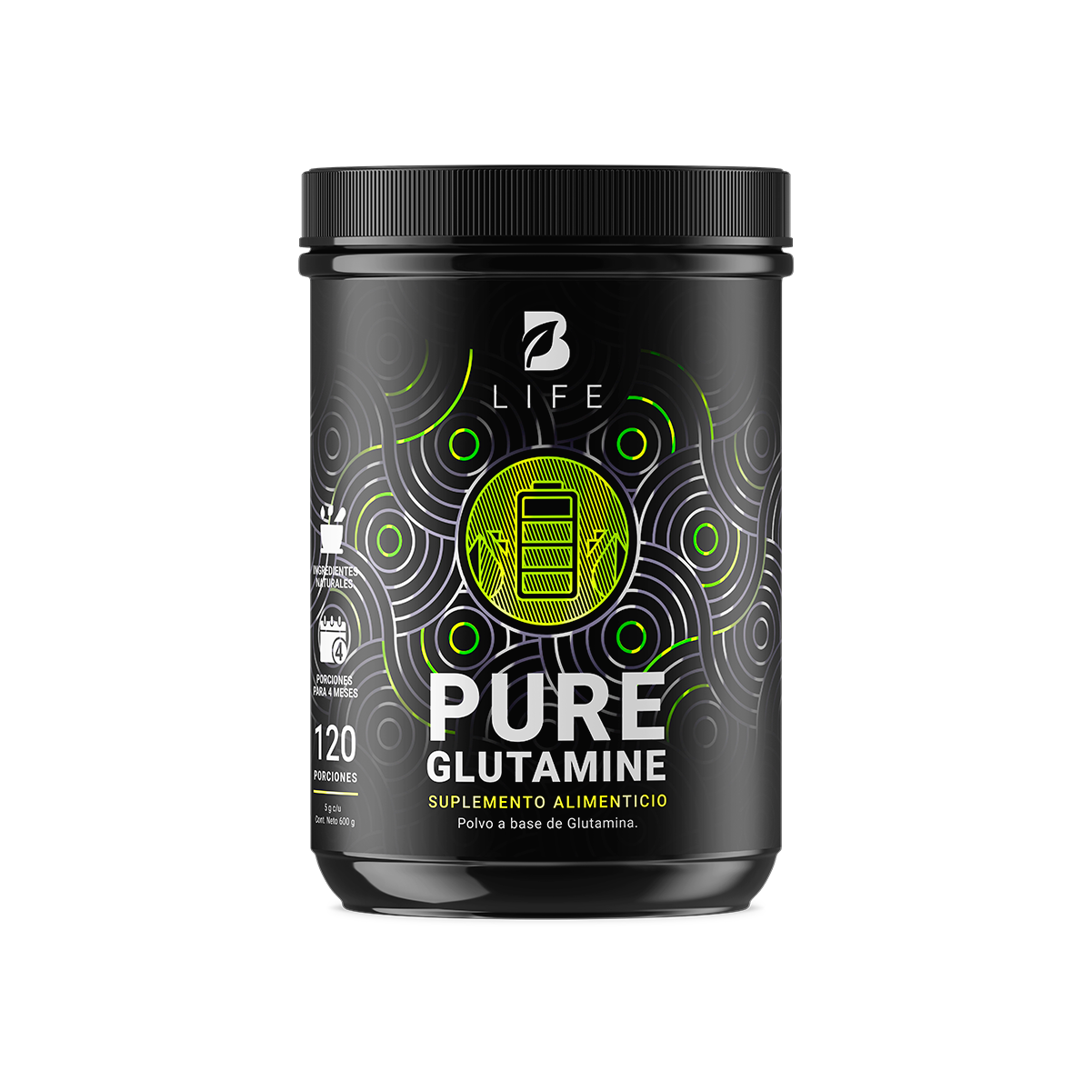 Glutamina Micronizada 120 Servicios Pure Glutamine B Life