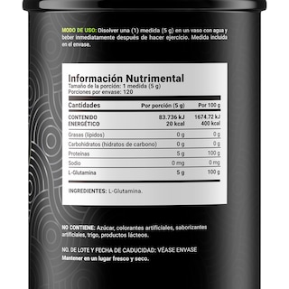 Foto 2 | Glutamina Micronizada 120 Servicios Pure Glutamine B Life