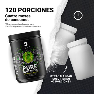 Foto 4 | Glutamina Micronizada 120 Servicios Pure Glutamine B Life