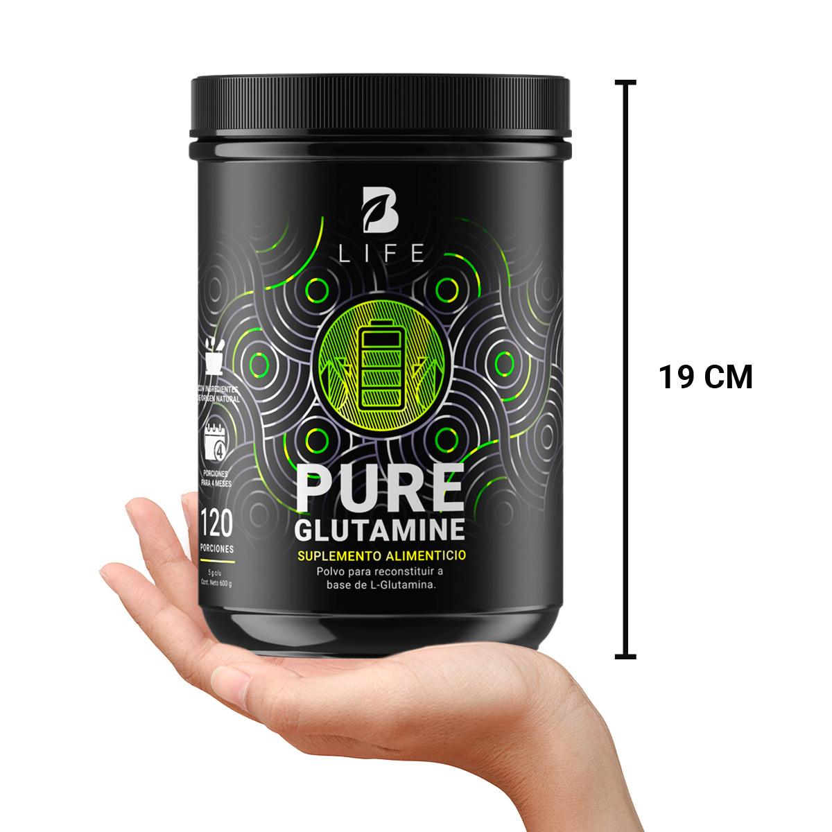 Foto 7 pulgar | Glutamina Micronizada 120 Servicios Pure Glutamine B Life