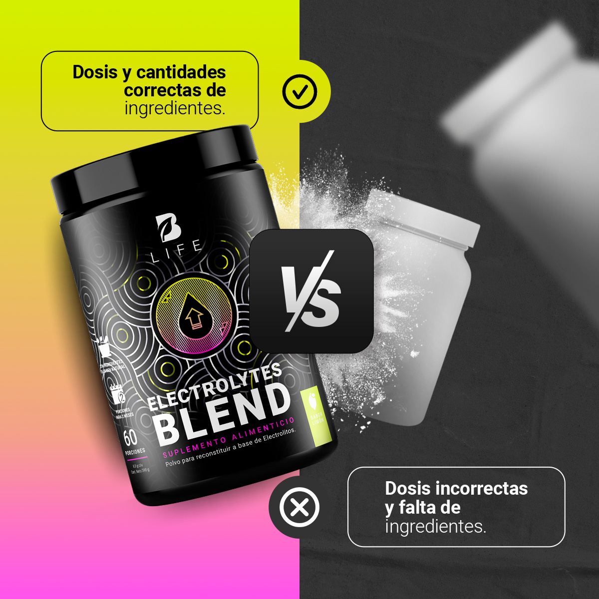 Foto 5 | Electrolitos 60 Servicios. Electrolytes Blend Sabor Limón B Life