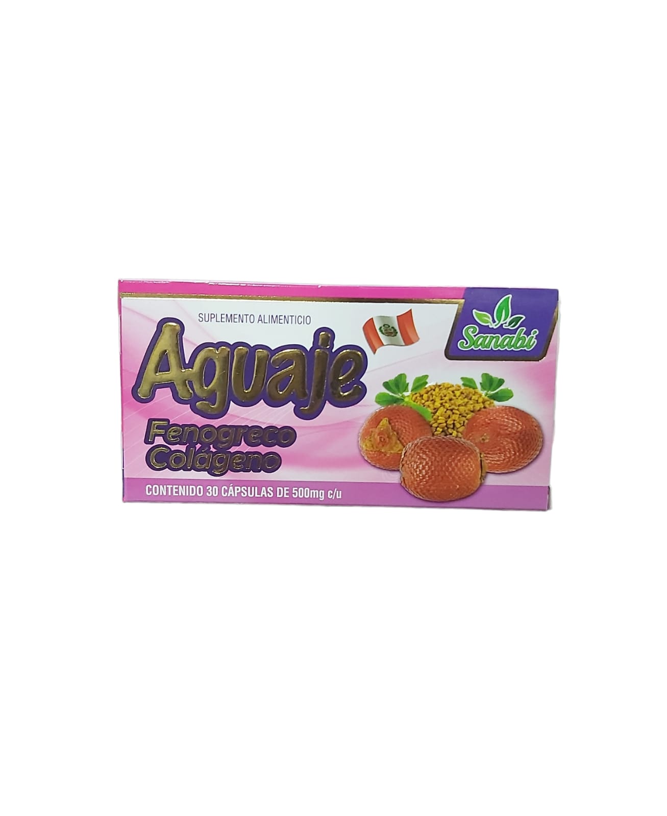 Aguaje Peruano Con Fenogreco Sanabi Con 30 Caps De 500 Mg C/u