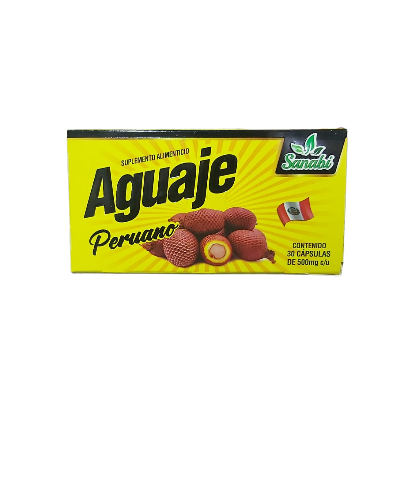 Aguaje Peruano Sanabi Con 30 Capsulas De 500 Mg C/u