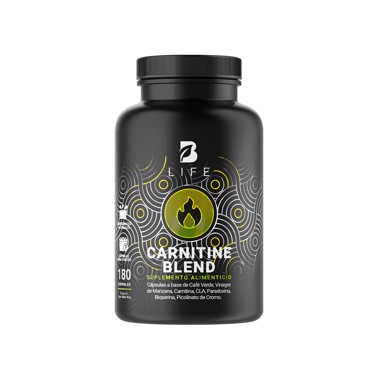 Foto 2 pulgar | Suplemento B Life Carnitina con Café Verde Vinagre de Manzana CLA y Picolinato de Cromo 180 cápsulas Carnitine Blend