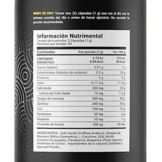 Foto 2 | Suplemento B Life Carnitina con Café Verde Vinagre de Manzana CLA y Picolinato de Cromo 180 cápsulas Carnitine Blend