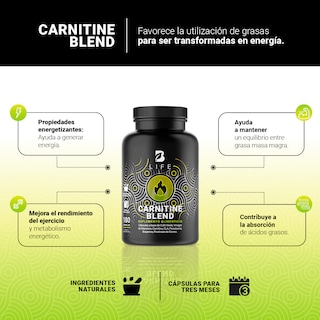 Foto 3 | Suplemento B Life Carnitina con Café Verde Vinagre de Manzana CLA y Picolinato de Cromo 180 cápsulas Carnitine Blend
