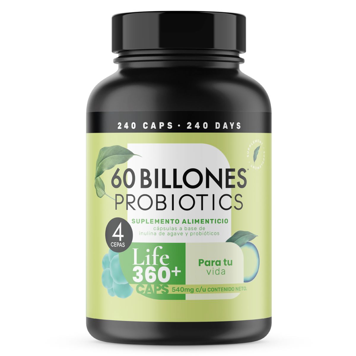 Probioticos 60 Billones Life360+ Suplemento Alimenticio 240 Capsulas