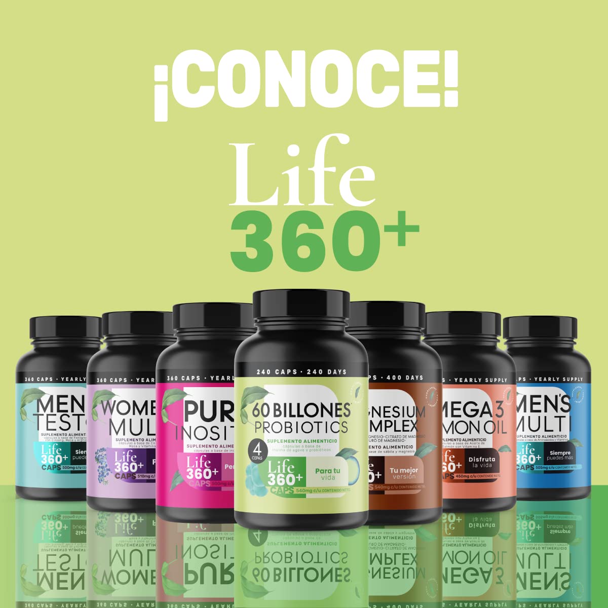 Foto 5 | Probioticos 60 Billones Life360+ Suplemento Alimenticio 240 Capsulas