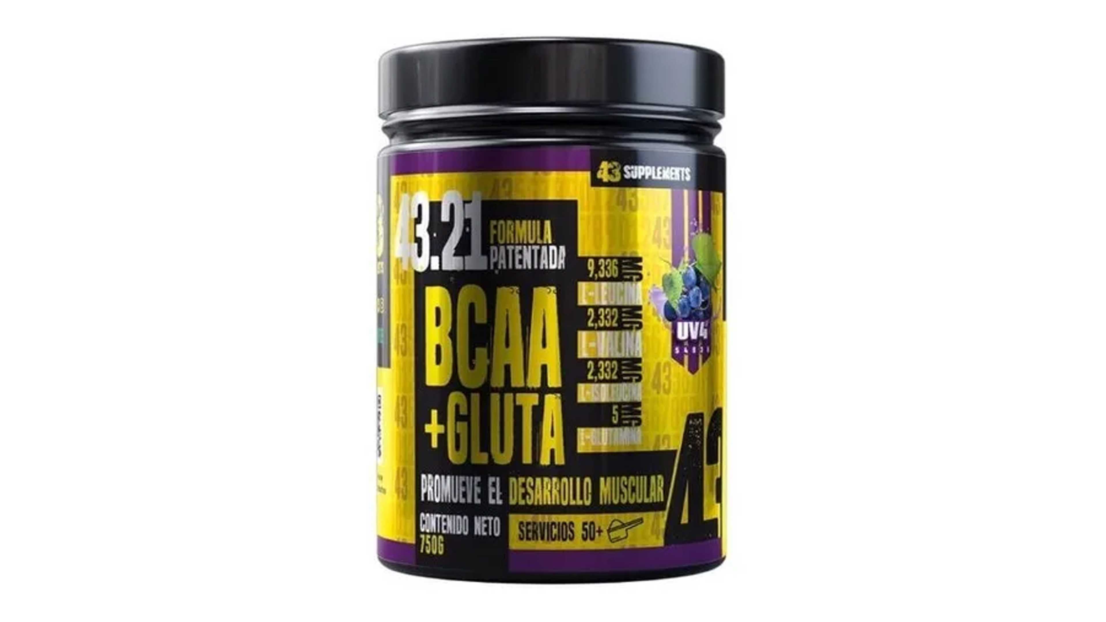 Foto 2 pulgar | Aminoácidos Bcca + Glutamine 43 Suplemento 750g 75 Servicios Sabor Uva